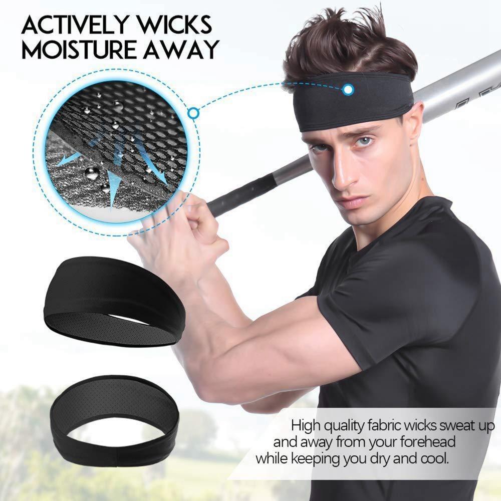 5PCS Sweat Wicking Sweatband Non Slip Hair Band Lightweight Sports Headband Yoga