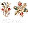 Fashion Christmas Jewelry 1 Pair Stud Earrings, Sparkling Faux Crystal Elk Antlers Snowflake Earrings And Colorful Rhinestone Holiday Gifts for Women