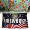 Letter Pattern Fireworks Flag Banner Fade Resistant Outdoor Decoration Gift