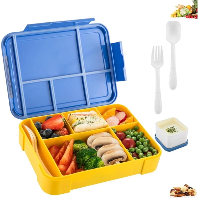 Ланч-бокс портативный ланч-бокс Bento Box контейнеры для обеда для взрослых контейнеры для микроволновки герметичные 6 отделений для взрослых детей малышей с посудой