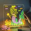 1/2/3PCS Developmental Toys LED Lamp Acrylic Message Note Board Erasable Children‘s Drawing Board Bedroom Birthday Kids Gifts