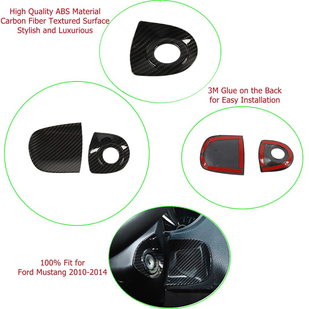 Кнопка запуска автомобиля, кнопка остановки, переключатель, украшение, крышка, кольцо для Ford Mustang 2010 2011 2012 2013 2014, внутренние молдинги