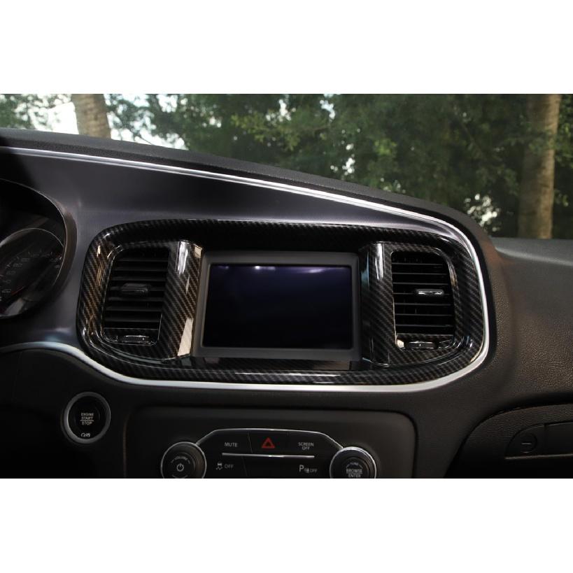 Car Dashboard Navigation Screen Panel Decoration Cover Trim Stickers for Dodge Charger 2015-2022 Interior Mouldings