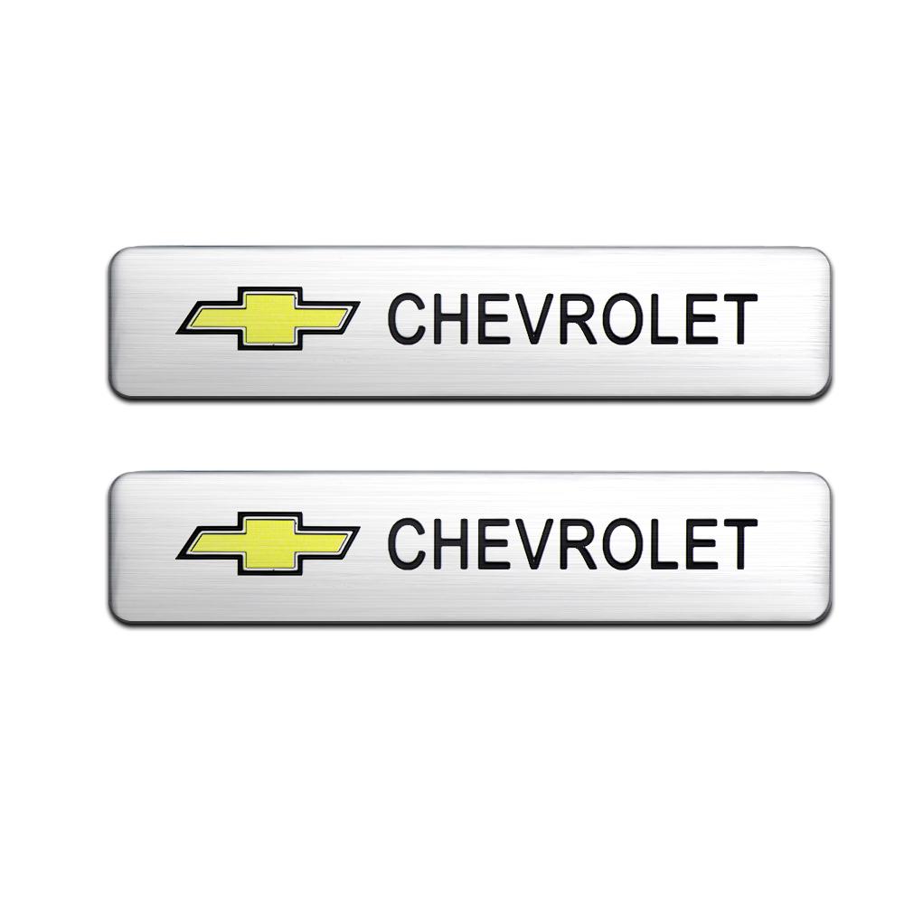 AABHM1 1/2Pcs 3D Aluminum Emblem Trunk Side Body Sticker For Chevrolet Cruze Lacetti Sonic Spark Sail Aveo Cobalt Malibu Captiva Camaro