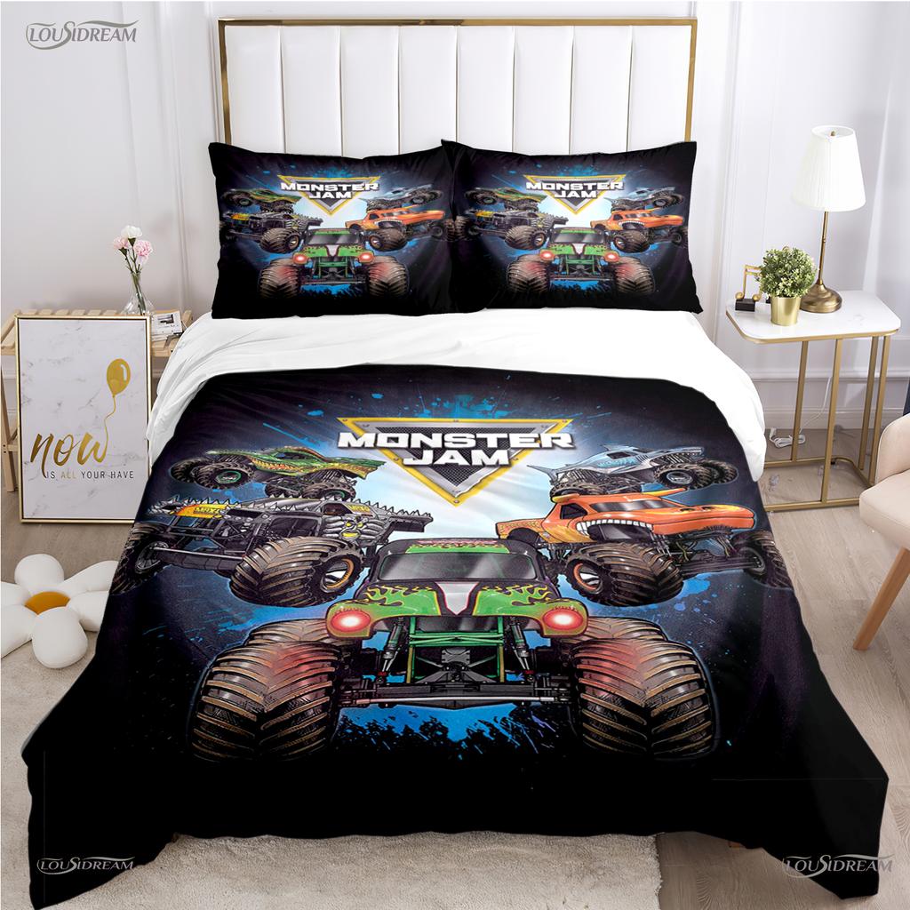 Monster Jam Truck Casal All Season Duvet Cover Comforter Bedding Set Soft Quilt Cover and Pillowcases Single/Double/Queen/King