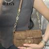 Maillard Brown Versatile Fashion Chain Crossbody Shoulder Bag, Baguette Armpit Bag