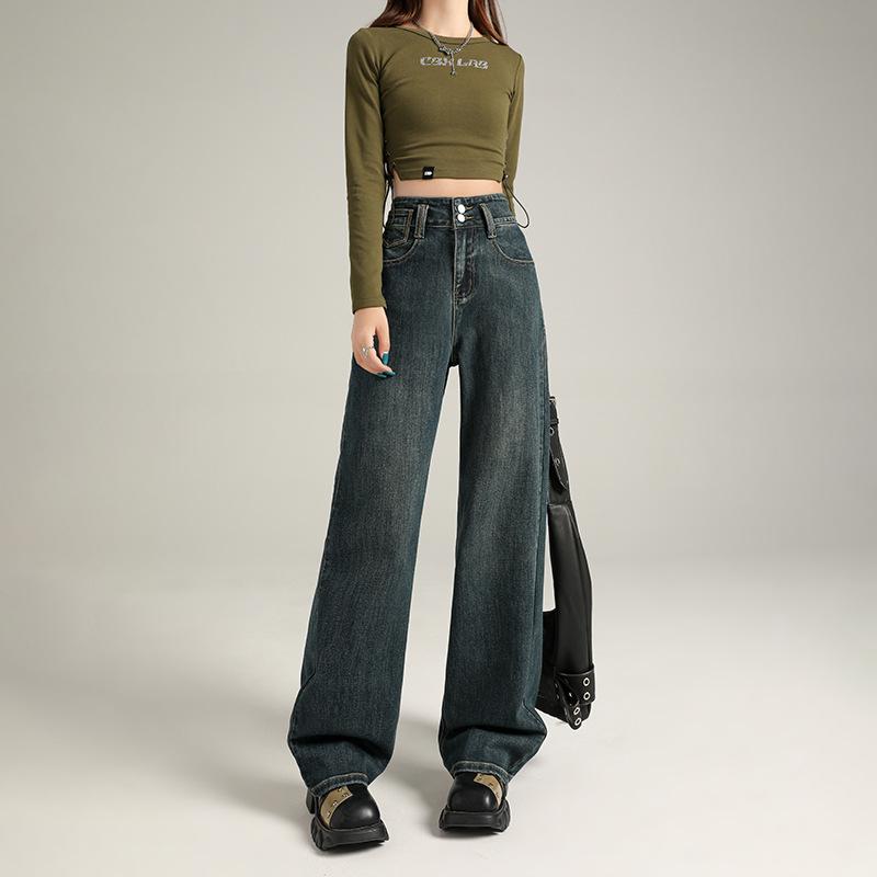 Узкие джинсы с высокой талией и широкими штанинами для женщин на осень и зиму, а также вельветовые джинсы для женщин на осень и зиму