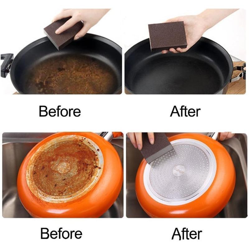 10 Pack Carborundum Sponges Nano Magic Emery Cleaning Sponge Rust Sponge for Pots and Pans Rust Remover Carborundum Nano Sponge