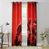 Современные оконные шторы с букетом красных роз, роскошные модные шторы для гостиной, спальни, кухни, шторы