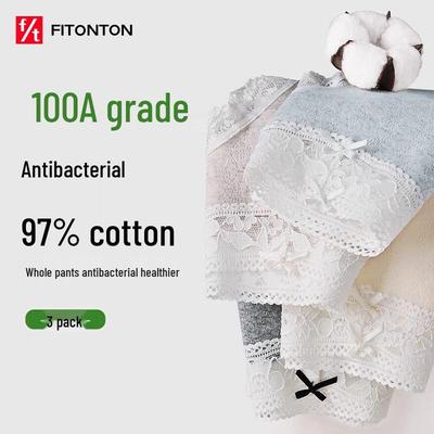 Женские сексуальные кружевные хлопковые антибактериальные трусы FitonTon