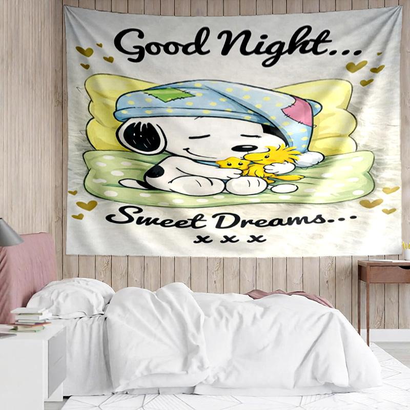 1PC Cute Dog Dreams Under Stars K-pop music group Tapestry Accessories for Bedroom,Livingroom, dormitory Room Wall Decor Fan Birthday Gifts