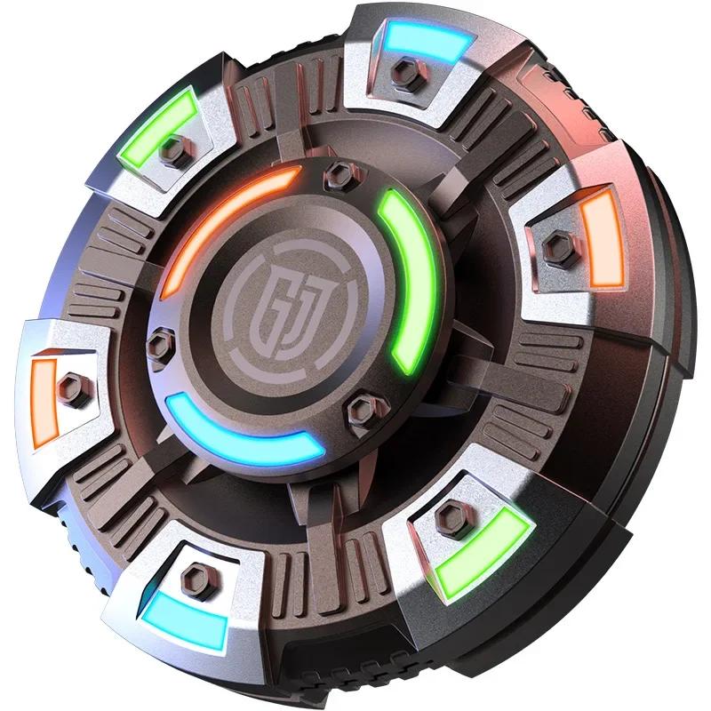 Fidgeting Spinner Magnetic Push Coin 2In1 Counter-Stress Ease Luminous Plaything Spinning Tip Top Haptic Coin Edc Metal Push Card Glowing