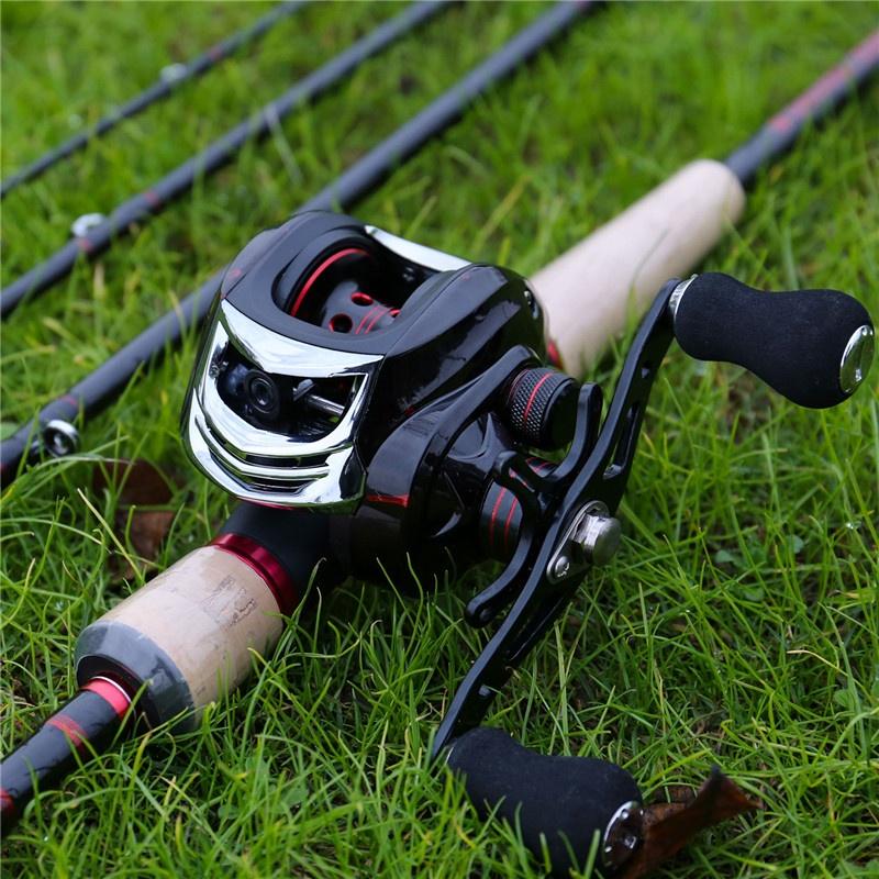 Fishing Rod Set 2.1/2.4M Casting Fishing Rod Reel Combos Fishing Pole Rod and 18BB Casting Reels