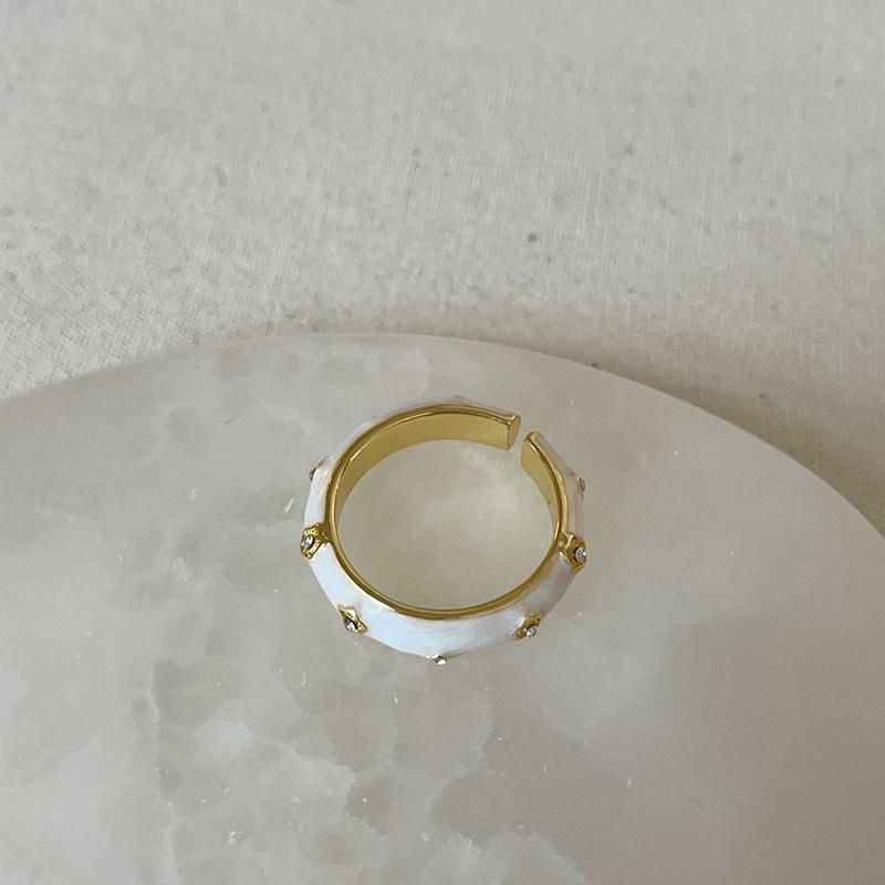 Металлическое открытое кольцо с синей каплей масла, женское, нишевое, уникальное, с модной индивидуальностью и темпераментом, элегантное кольцо для работы