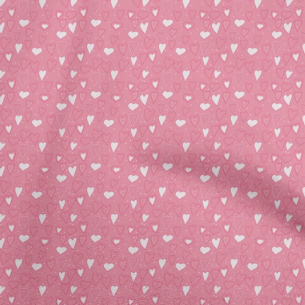 oneOone Cotton Flex Peach Fabric Valentine Heart Quilting Supplies Print Sewing Fabric By The Yard 40 Inch