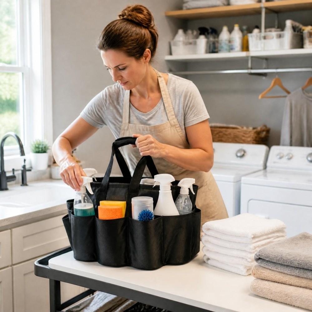 Large Capacity Storage Bag Oxford Cloth Cleaning Tote Caddy Cleaning Tool Organizer Household