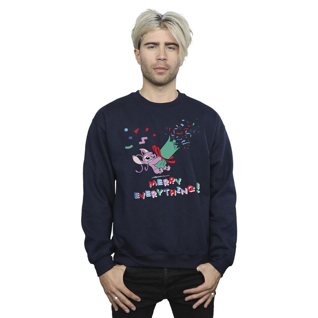 Disney Mens Lilo And Stitch Angel Merry Everything Sweatshirt