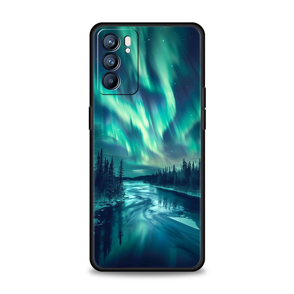Красивая чехол с северным сиянием для Oppo Reno8 Reno7 Reno6 Pro A54 5G Find X6 X5 A53 A52 A9 A15 A95 A17 A16 A57 A31
