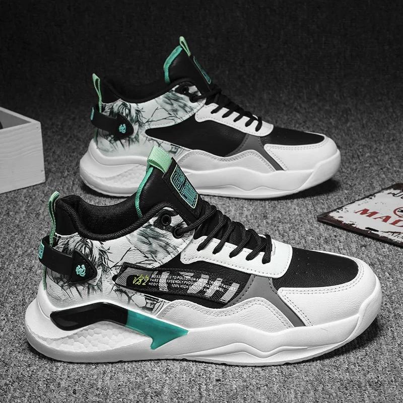 Мужские кроссовки Весенние дышащие баскетбольные кроссовки Уличные нескользящие износостойкие кроссовки для бега Спортивная обувь Повседневная обувь Теннис Мужской