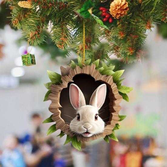 Car Interior Pendant Easter-Themed Rabbit Design Hanging Ornament Car Bag Living Space Bag Home Decor