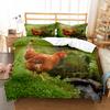 Пододеяльник с изображением фермерской курицы King Queen, комплект постельного белья с изображением милого цыпленка, семейное одеяло с изображением животных, 2/3 предмета из полиэстера, покрывало
