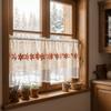 Lace Trim Cafe Curtains Sheer Voile Window Drapes Half Curtains Embroidered Curtains  Restaurant