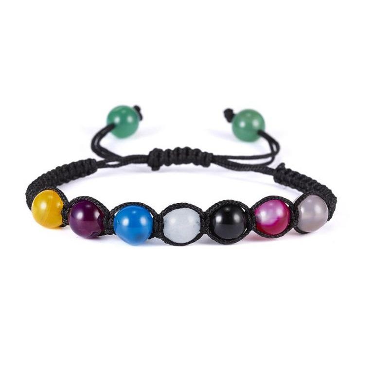 7 Chakra Bracelet Men Black Lava Tiger Eye Stones Healing Balance Beads Reiki Buddha Prayer Natural Stone Yoga Bracelets