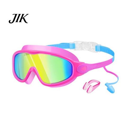 Soft Silicone Seal Swim Goggles Kids with Nose Clip And Earplug Anti-Fog UV Anti-fog Toddler Protection Pool Glasses Anti Shattered Lens for