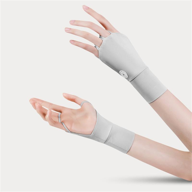 1 пара перчаток с полупальцами, дышащие удлиненные полые спортивные перчатки для гольфа на открытом воздухе, велоспорта и рыбалки