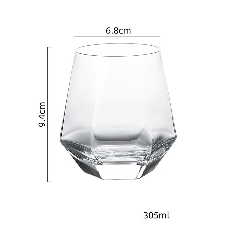 Шестиугольные креативные цветные стеклянные стаканы в современном стиле, легкие, роскошные, для отелей, стеклянные стаканы для виски, изысканные, для домашней вечеринки, для воды