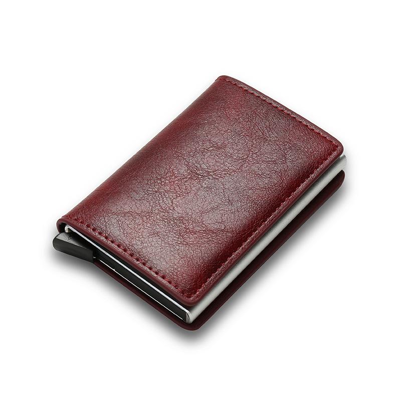 Men Credit Card Holder Wallet Slim Aluminum Men Wallet ID Credit Card Holder Mini Wallet Automatic Pop Up Bank Card Case