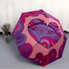 1pc Heart Pattern Automatic Folding Umbrella - 8-Rib Iron Frame,  Portable Sunshade with Plastic Handle yy250731289
