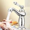 Silver Upscale Retro Chrome Silver Bathroom Basin Faucets Mixer Cold And Hot Water Tap Washbasin Tap For Household And Hotel New