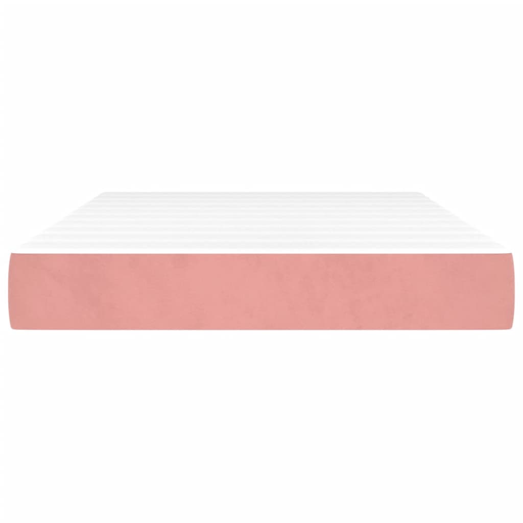vidaXL Taschenfederkernmatratze Mittel Rosa 120x200x20 cm Samt