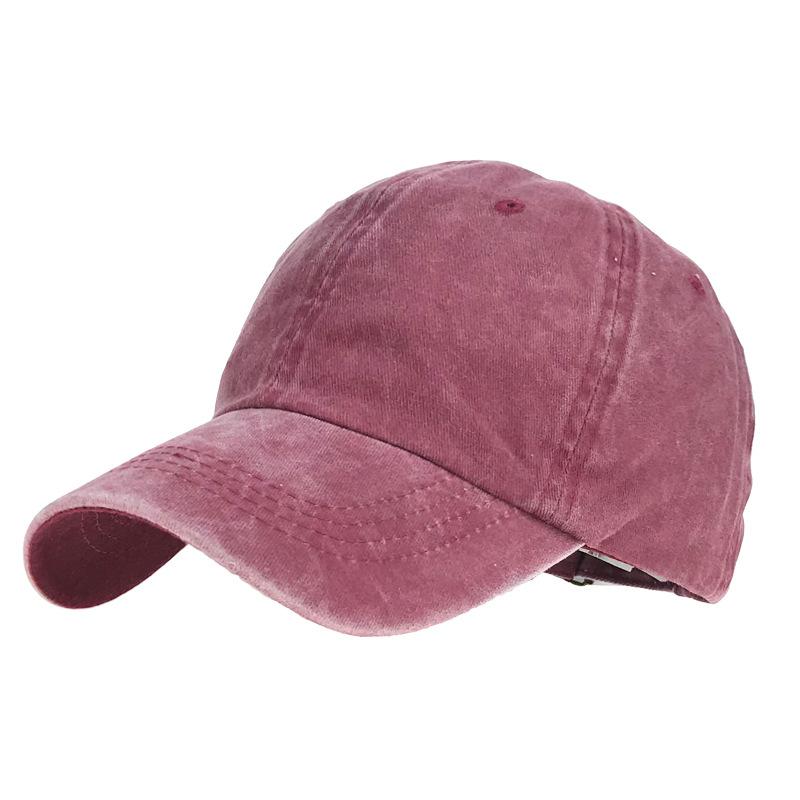 Washed and Made Old Light Board Baseball Cap Solid Color Cap Female Couple Men's and Women's Pure Cotton Light Board Sun Hat