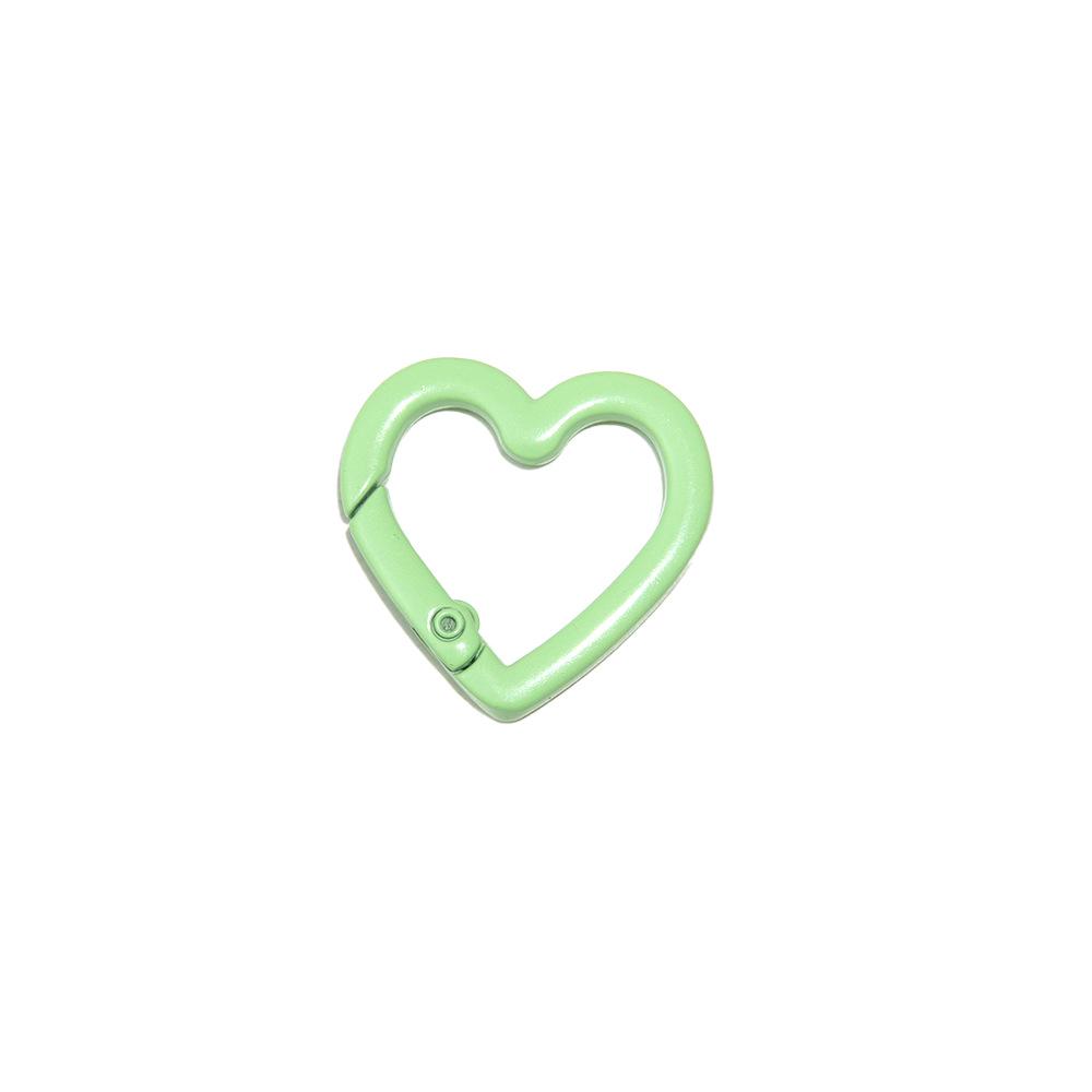 Heart-Shaped Colorful Spring Buckle Keychain DIY Jewelry Accessories