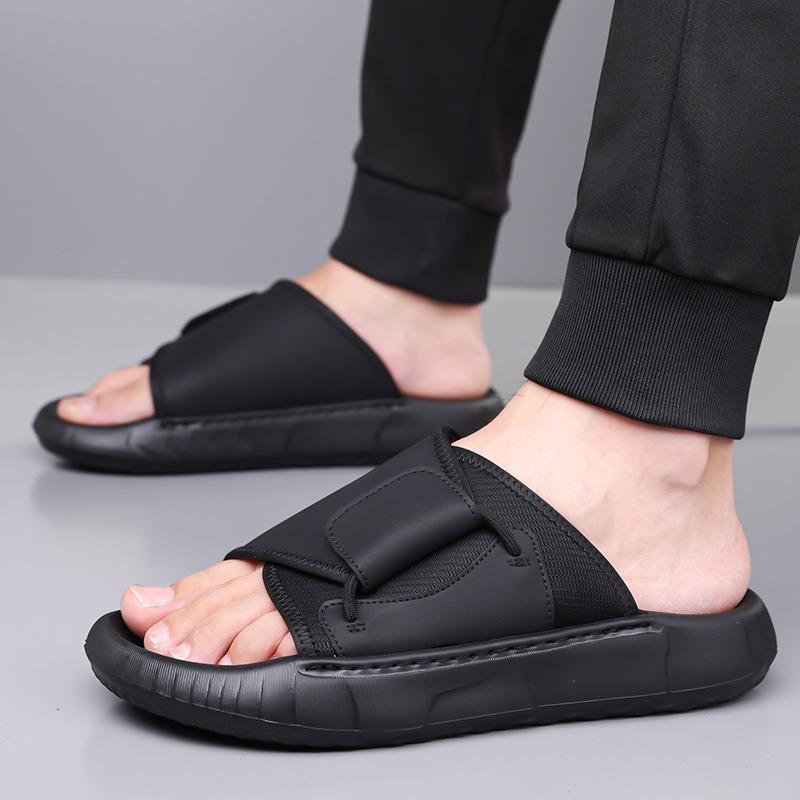 Slippers Men's New Summer Thick-soled Non-slip One-word Sandals Men's Soft-soled Beach Shoes, Trendy