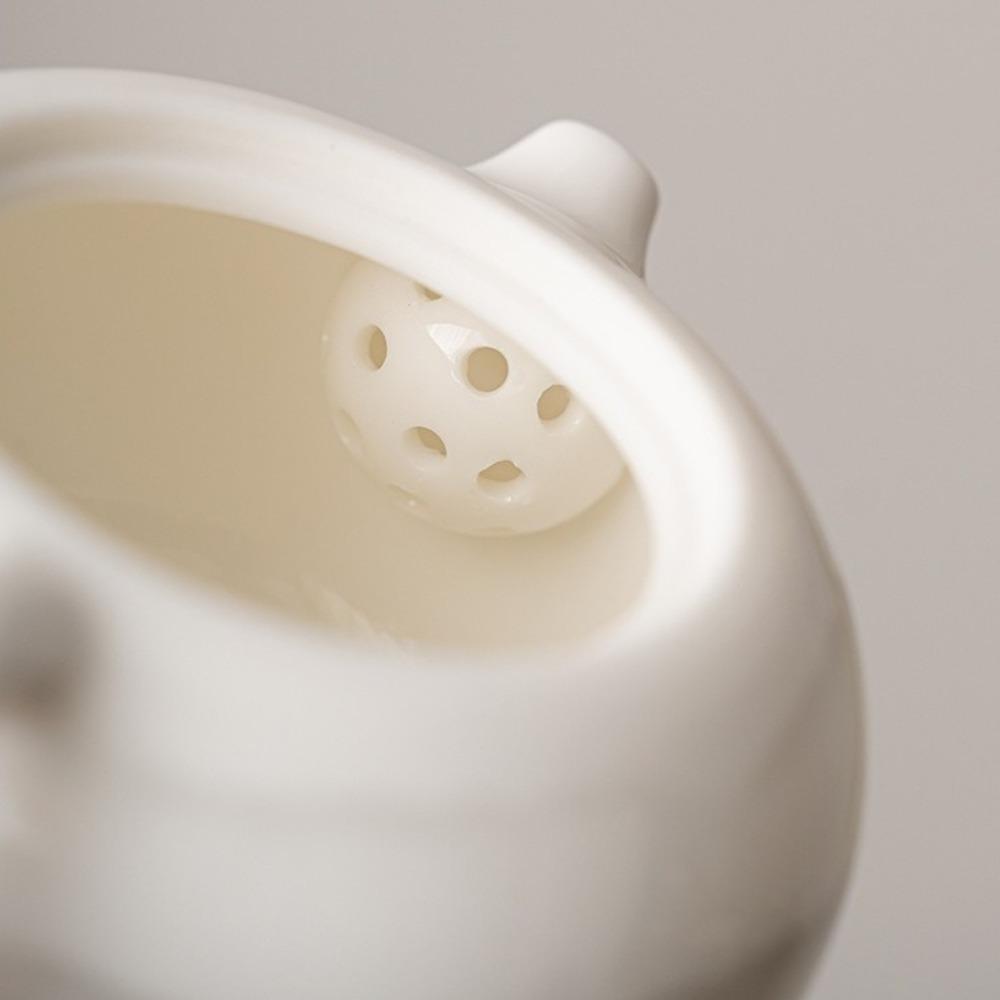 Ceramic White Porcelain Teapot High-grade Xishi Pot Kung Fu Tea Set Tea Brewing Kettle  Kitchen
