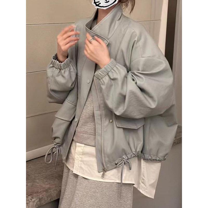 Женская маленькая куртка из искусственной кожи в стиле ретро, в американском стиле - Молодящая, Мода Осень 2025