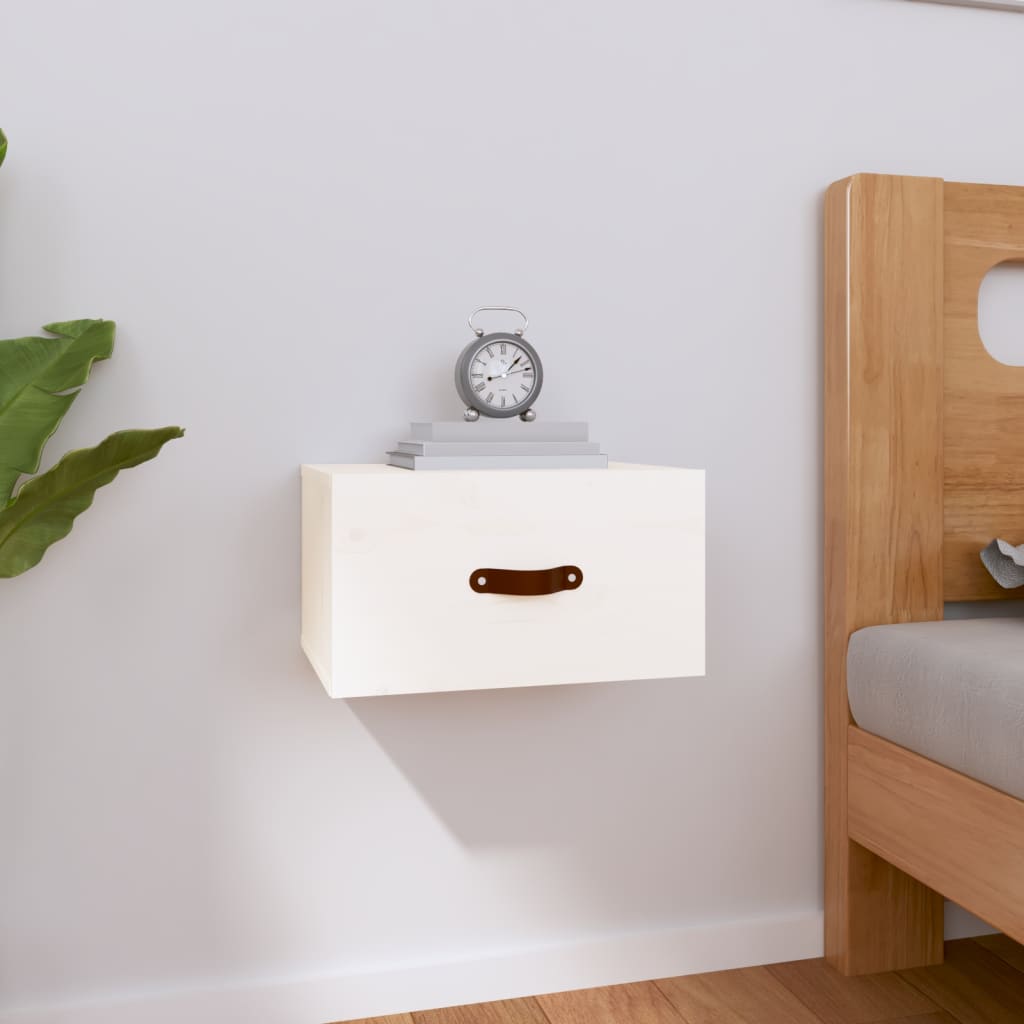 Wall Mounted Nightstand White 40 x 29.5 x 22 cm