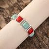 Винтажный богемный браслет с зеленым камнем, женский браслет в этническом стиле, персонализированные геометрические квадратные украшения