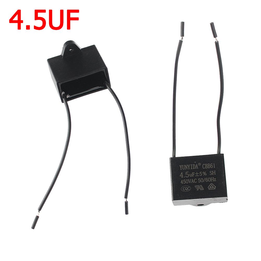 3pcs CBB61 450V Fan Capacitor 0.8/1/1.2/1.5/1.8/2/2.5/3/3.5/4/4.5/5/6/7/8/10 UF Ceiling Fan Motor Run Rectangle Capacitors Kit