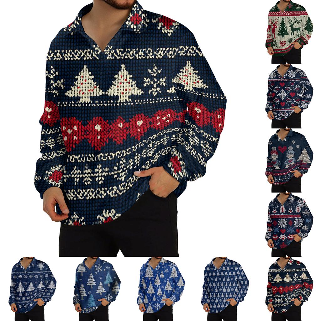 Мужской повседневный трикотажный базовый топ с длинным рукавом и воротником