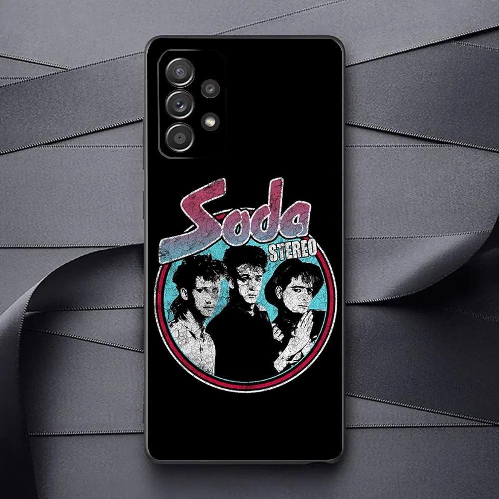 Band SODA S-STEREO Phone Case For Samsung Galaxy A13,A21s,A22,A31,A32,A52,A53,A71,A80,A91 Soft Black Phone Cover