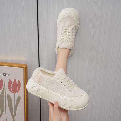 Теплые флисовые туфли на толстой подошве, милые меховые туфли, носите пару мокасин зимой, женская обувь на осень и зиму, хлопковые туфли