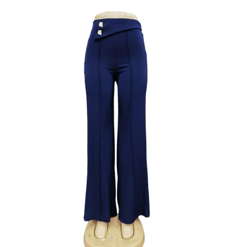 Spring and Autumn Fashion Solid Color Draped High Waist Casual Pants Women Long Pants Wide Leg Pants