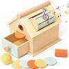 Montessori Wooden Toys 5 In 1 Object Permanence Box Ball Coin Drop Toy House Rainbow Spinning Drum&Shape Sorter for Toddlers