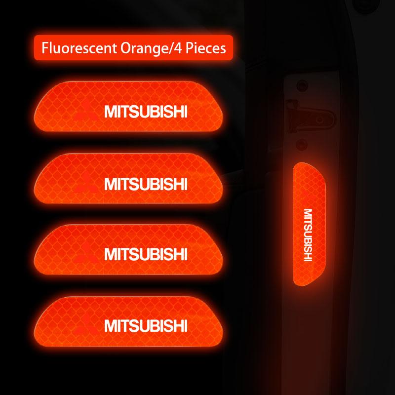 cwnqah1 cwmvjg1 4Pcs Car Door Sticker Safety Warning Reflective Mark For Mitsubishi Eclipse Lancer Outlander Pajero ASX Colt I200 Delica Triton