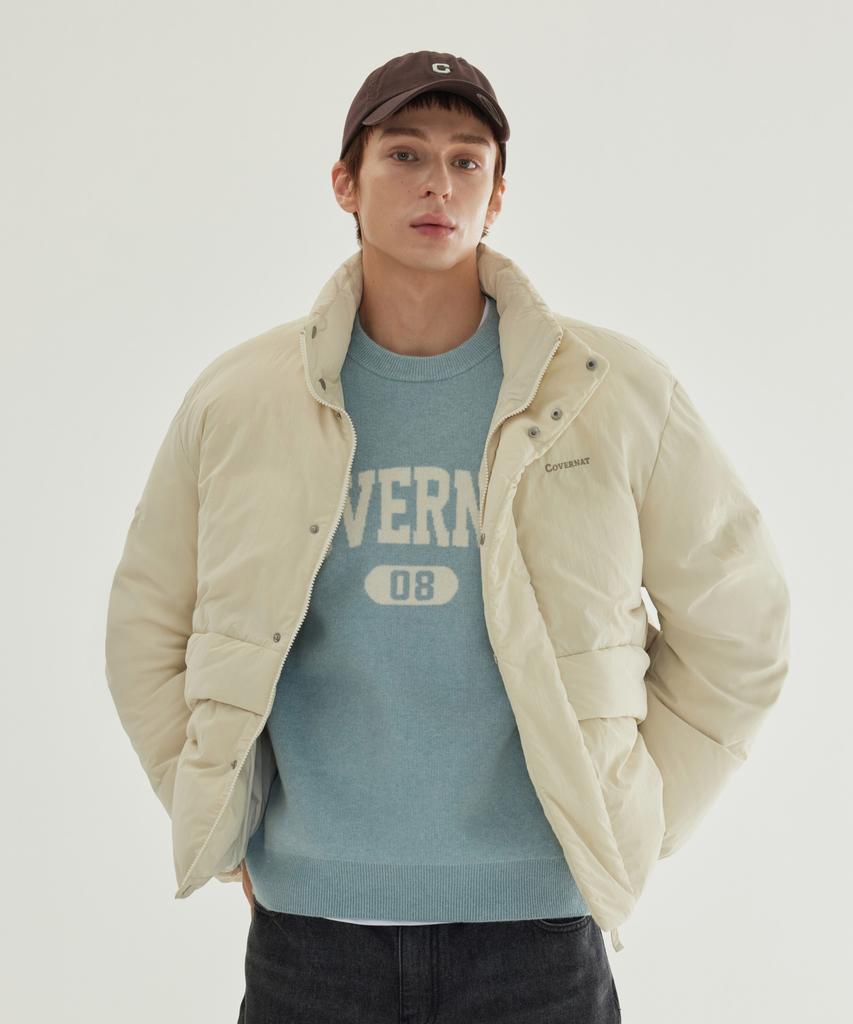 Covernat Non-Quilted Short Puffer Ecru