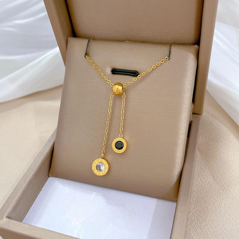 Simple Star Butterfly Zircon Pendant Tassel Necklace Stainless Steel Geometric Choker Jewelry Party Gifts For Women Girls